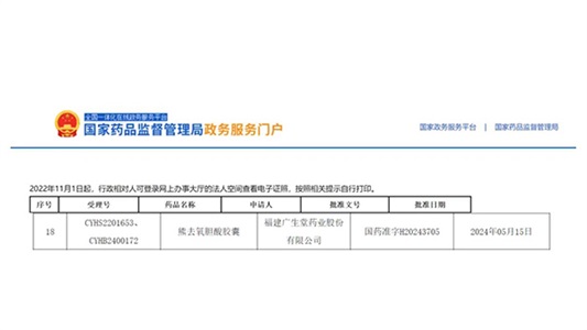 晶易动态|熊去氧胆酸胶囊获批并视同过评